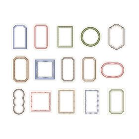 30 Pcs Vintage PET Transparent Paper Picture Frame Border Stickers for Album Journal Diary Planner Scrapbooking Supplies