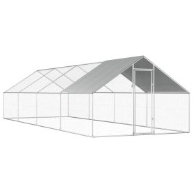 Outdoor Chicken Cage 9'x26.2'x6.3' Galvanized Steel