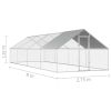 Outdoor Chicken Cage 9'x26.2'x6.3' Galvanized Steel