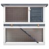 Outdoor Rabbit Hutch 1 Door Gray Wood