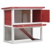 Outdoor Rabbit Hutch 1 Door Red Wood