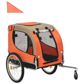 Dog Bike Trailer Orange and Gray (Color: Brown)