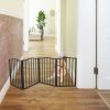 Pet Gate â€šÃ„Ã¬ Dog Gate for Doorways;  Stairs or House â€šÃ„Ã¬ Freestanding;  Folding ;  Dark brown; Arc Wooden